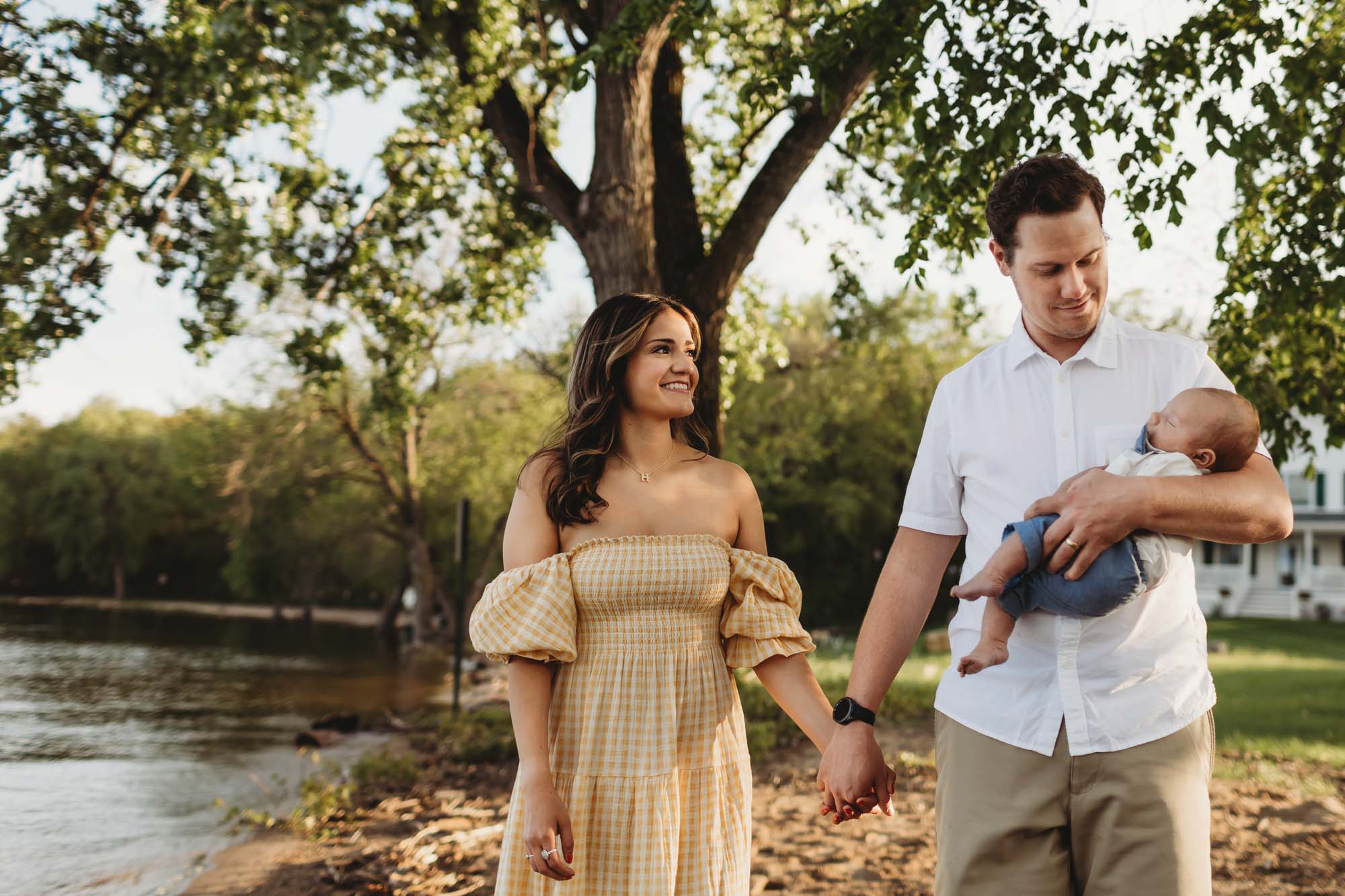 Family photo session at sunset